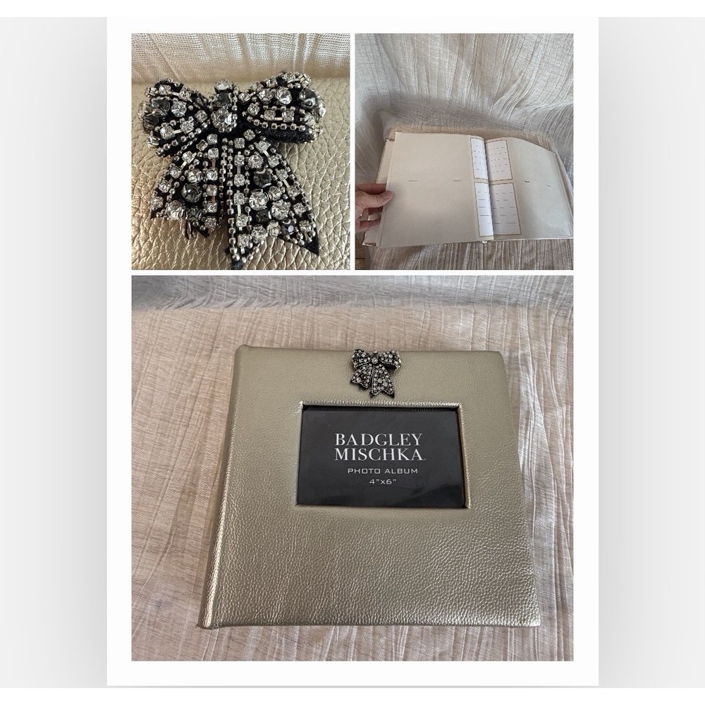 Badgley Mischka Gold Rhinestone Bow Photo Album 4x6 Holds 300 Photos L Bridal